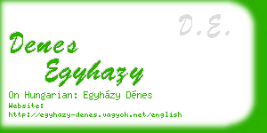 denes egyhazy business card